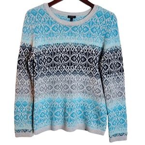 Talbots Fair Isle Crewneck Wool-blend Sweater | Small | Good Used Condition